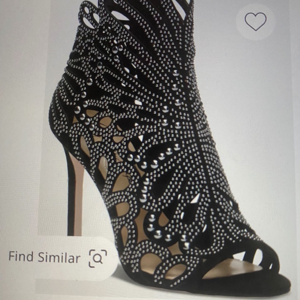 Jessica Simpson Jayley Black Microsuede Studded Stiletto Size 6.5 NEW IN BOX